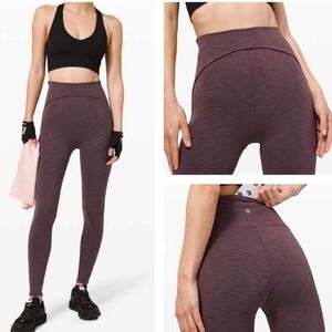 Lululemon Power Within Super High-Rise Pant 28" Heathered Black Currant Size 6